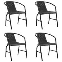  Garden Chairs 4 pcs Plastic Rattan and Steel 110 kg