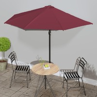  Balcony Parasol with Aluminium Pole Bordeaux Red 300x155x223 cm Half