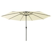  Garden Parasol with LED Lights 400 cm Sand