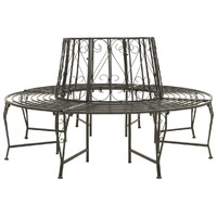  Garden Half Round Tree Bench 160 cm Steel