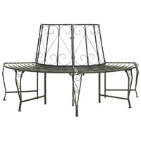  Garden Half Round Tree Bench 160 cm Steel