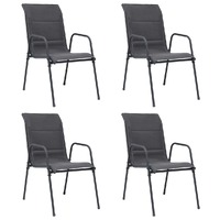  Stackable Garden Chairs 4 pcs Steel and Textilene Anthracite