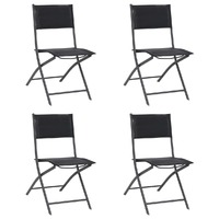  Folding Outdoor Chairs 4 pcs Steel and Textilene