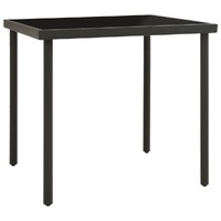  Outdoor Dining Table Anthracite 80x80x72 cm Glass and Steel