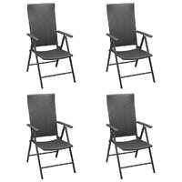 Garden Chairs 4 pcs Poly Rattan Black