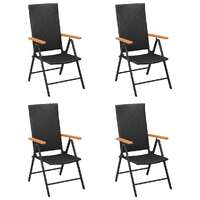  Garden Chairs 4 pcs Poly Rattan Black