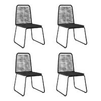  Outdoor Chairs 4 pcs Poly Rattan Black