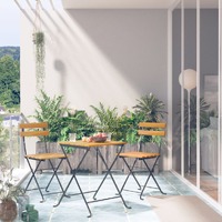  3 Piece Folding Bistro Set Solid Acacia Wood
