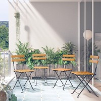  Folding Bistro Chair 4 pcs Solid Acacia Wood
