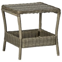  Garden Table Brown 45x45x46.5 cm Poly Rattan