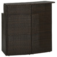  Garden Bar Table Brown 120x55x110 cm Poly Rattan