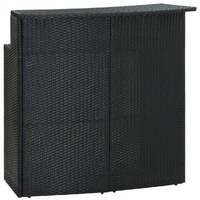  Garden Bar Table Black 120x55x110 cm Poly Rattan