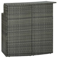  Garden Bar Table Grey 120x55x110 cm Poly Rattan