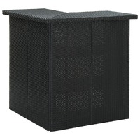  Corner Bar Table Black 100x50x105 cm Poly Rattan