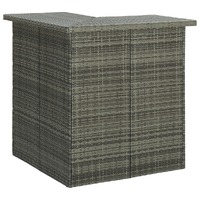  Corner Bar Table Grey 100x50x105 cm Poly Rattan