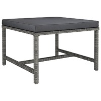  Sectional Footrest with Cushion Grey Poly Rattan