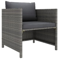  Garden Sofa with Cushions Grey Poly Rattan