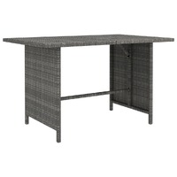  Garden Dining Table Grey 110x70x65 cm Poly Rattan