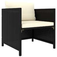  Garden Sofa with Cushions Black Poly Rattan