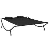  Outdoor Lounge Bed Fabric Black