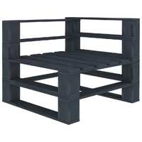  Garden Pallet Corner Sofa Wood Grey