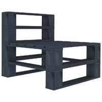  Garden Pallet Middle Sofa Wood Grey