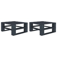  Garden Pallet Tables 2 pcs Grey Wood
