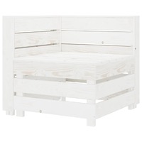  Garden Pallet Corner Sofa White Wood