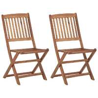  Folding Outdoor Chairs 2 pcs Solid Acacia Wood