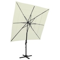  4-Tier Garden Parasol with Aluminium Pole Sand 250x250 cm