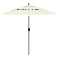  3-Tier Garden Parasol with Aluminium Pole Sand 2.5 m