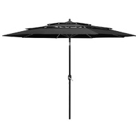  3-Tier Garden Parasol with Aluminium Pole Anthracite 3 m