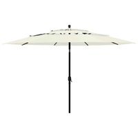  3-Tier Garden Parasol with Aluminium Pole Sand 3.5 m