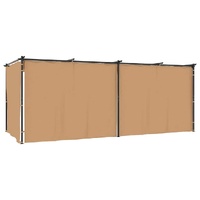  Gazebo with Curtains 6x3 m Taupe Steel