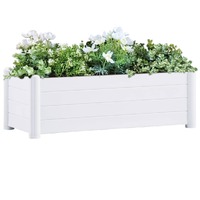  Garden Raised Bed PP White 100x43x35 cm