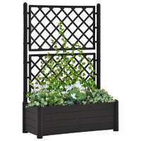  Garden Planter with Trellis 100x43x142 cm PP Anthracite