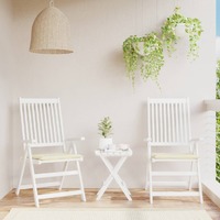  Garden Chair Cushions 2 pcs Cream 40x40x3 cm Oxford Fabric
