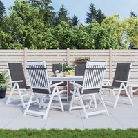  Garden Highback Chair Cushions 6 pcs Anthracite 120x50x3 cm Fabric