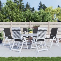  Garden Highback Chair Cushions 6 pcs Black 120x50x3 cm Fabric