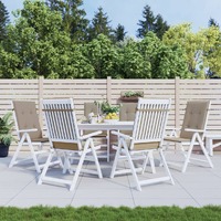  Garden Highback Chair Cushions 6 pcs Taupe 120x50x3 cm Fabric
