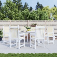  Garden Lowback Chair Cushions 6 pcs Cream 100x50x3 cm Oxford Fabric