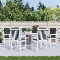  Garden Lowback Chair Cushions 6 pcs Black 100x50x3 cm Oxford Fabric