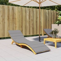  Sun Lounger Cushion Grey 200x60x3cm Oxford Fabric