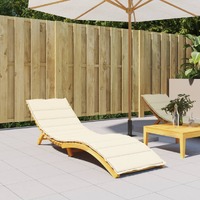  Sun Lounger Cushion Cream 200x70x3cm Oxford Fabric