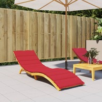  Sun Lounger Cushion Red 200x70x3cm Oxford Fabric