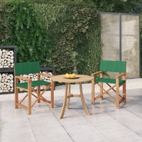  Director&#39;s Chairs 2 pcs Solid Wood Teak Green