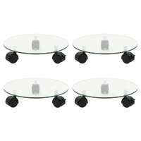  Plant Rollers 4 pcs 28 cm Tempered Glass Round
