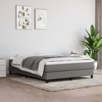  Box Spring Bed with Mattress Dark Grey 137x190 cm Fabric