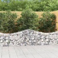  Arched Gabion Baskets 2 pcs 200x30x60/80 cm Galvanised Iron