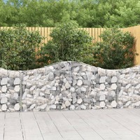  Arched Gabion Baskets 3 pcs 200x30x80/100 cm Galvanised Iron